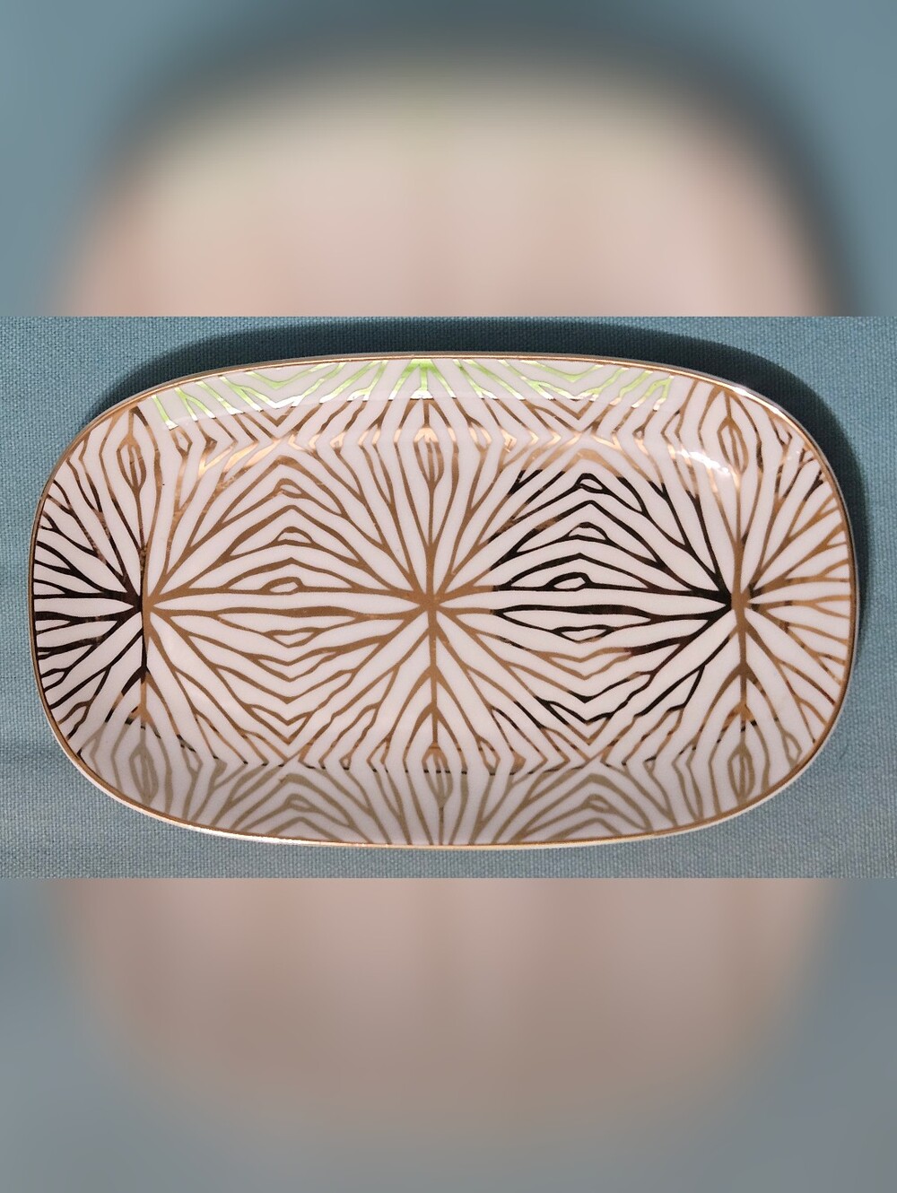 Gold and White Decorative Trinket Tray